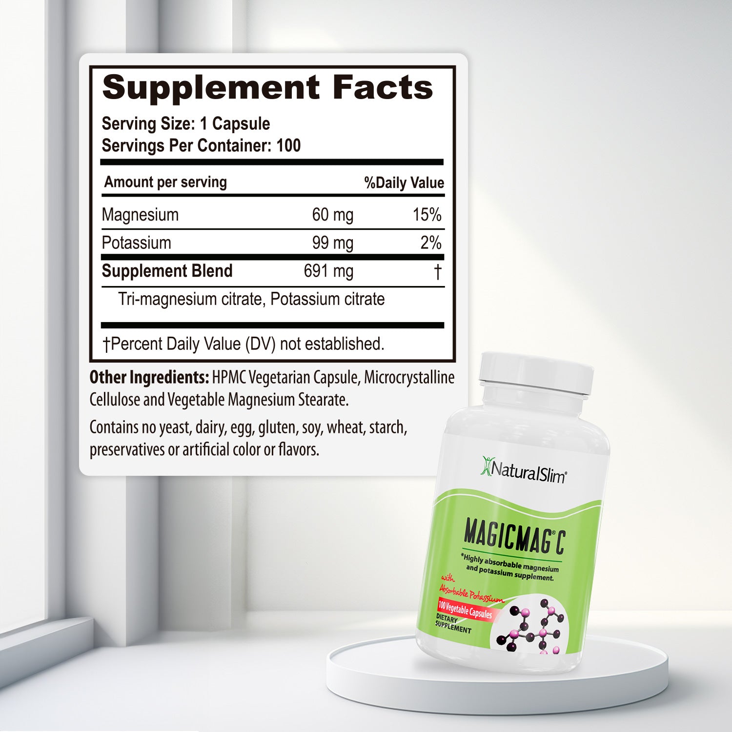 MAGICMAG Capsules - supplement facts label