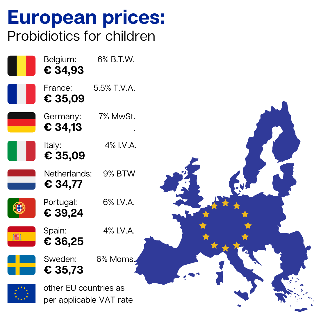 NaturalKids® PROBIOTICS™ Komprimieren Sie 5 Millionen UFC pro Portion | Compresse probiotiche masticabile 60 compresse masticabile | Gusto Fragola