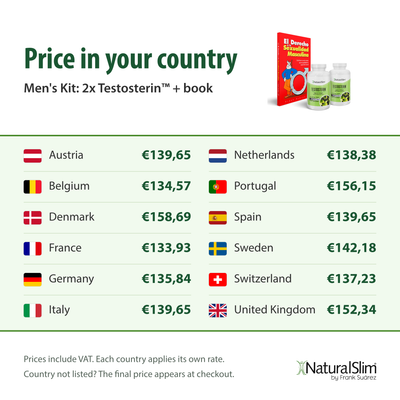Price in your country: Men's Kit: 2x Testosterin™ + book